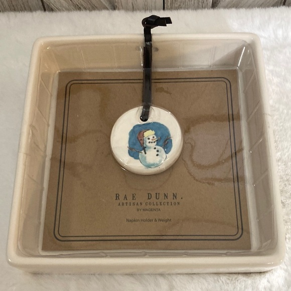 Rae Dunn Snowman Imagine Napkin Holder - Picture 1 of 5